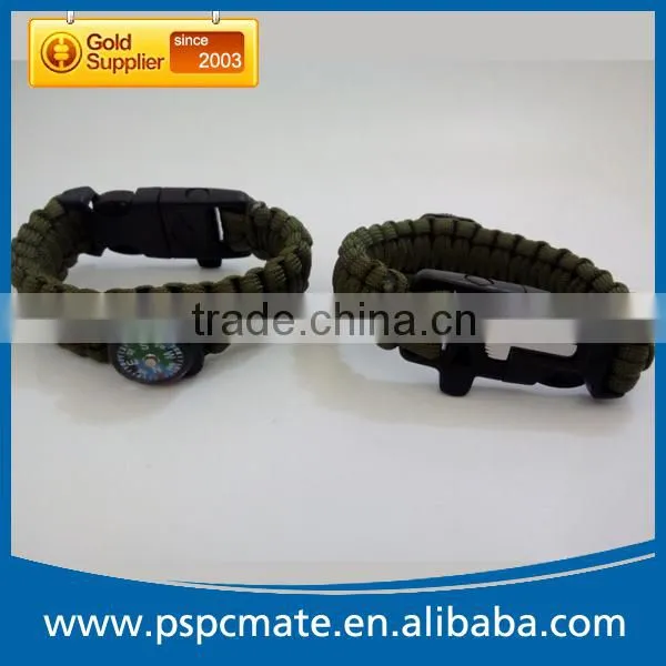 Emergency Paracord Bracelet With Flint Compass Whistle photo-3