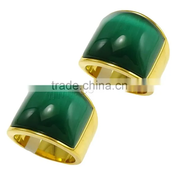 Stainless Steel Cats Eye Finger Ring photo-2
