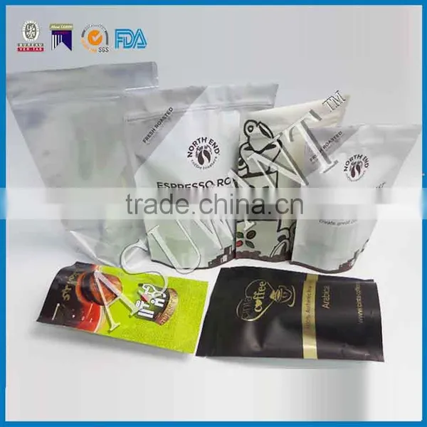Asuwant Custom Printed Coffee Bag /al Foil Standing Zipper Bag Filling Machines With Valve and Full Color Printing photo-2