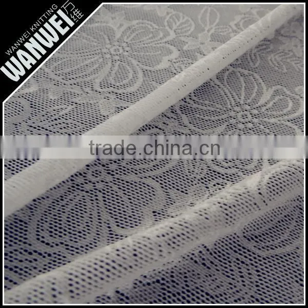 Four Petals Designer Flower Gray Elastic Bright Nylon Spandex Hollow Lace Fabric for Spring and Summer Dress 4194