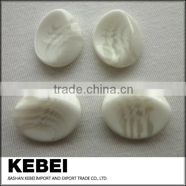 New Style Custom Design Buttons Oval Pattern White Buttons photo-2