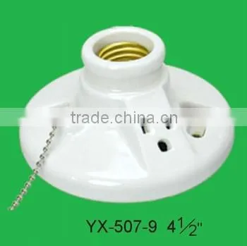 E27 Ceiling Porcelain Lampholder With Switch YX-507-6 photo-2