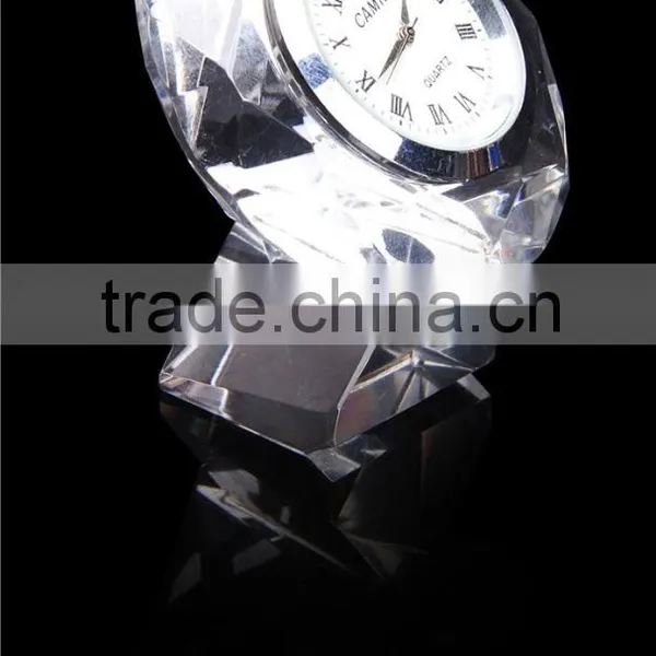 China Supplier Wholesale Round Shaped Crystal Trophy Clock ,crystal Trophy for Souvenir photo-2