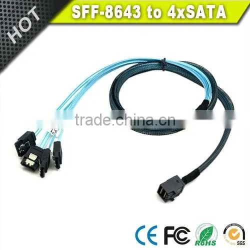 Internal HD Mini SAS SFF-8643 to 4 SATA Forward Breakout Cable Quality Choice photo-4