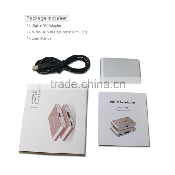 All in One Digital AV Adapter Micro USB/USB to HDMI/VGA Audio Digital AV Adapter For IOS Android Micro USB to USB Cable photo-5