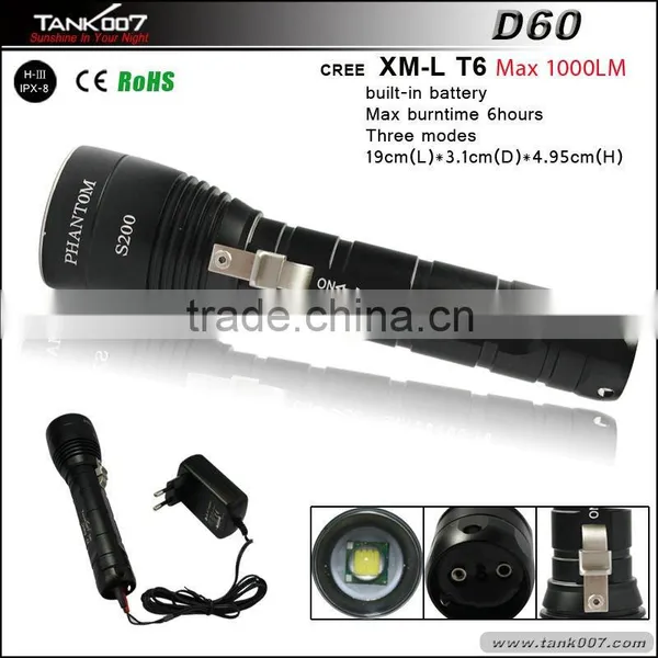 Tank007 D60 New Design 1000LM High Power Diving Flashlight, Diving Light, Diving Torch photo-6