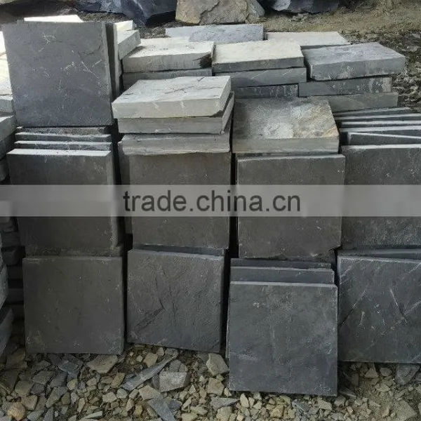 Black Natural Slate Plate 30x30 Stone Paver Black Slate Tile