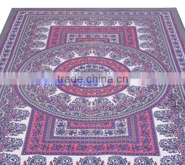 Indian Striped Paisley Tapestry Wall Decor Throw Table Cover 100% Cotton Bedspread Indian Jaipur Manufacturer & Wholesaler photo-2