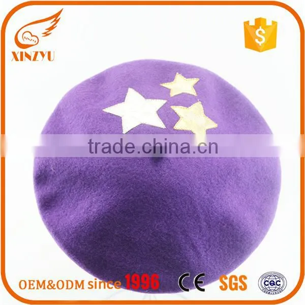 Colourful Star Logo Ladies Fashion Hats Basque Custom Embroidered Beret photo-5