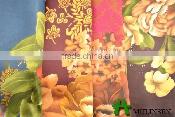 Shaoxing Textile Polyester 50D Dubai Floral Satin Fabric photo-2