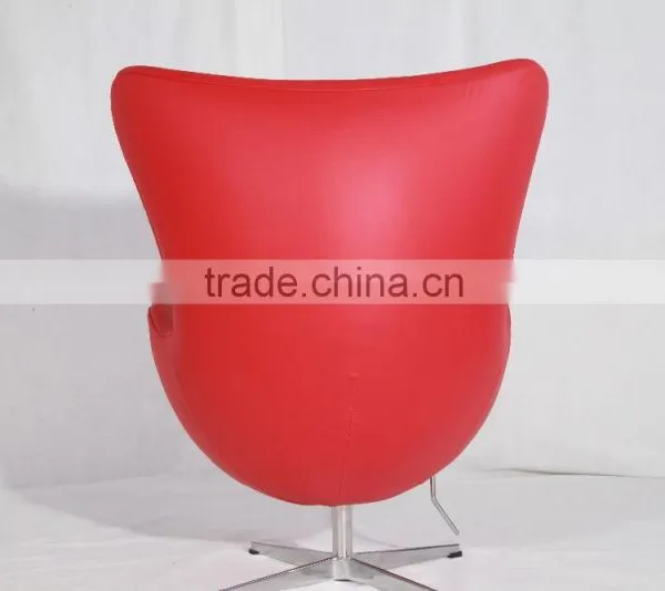 Yadea Factory Arne Jacobsen Inspired Furniture Red Italian Leather Egg Chair photo-3