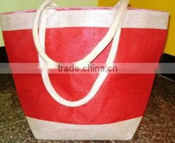 Red Reusable Upmarket Jute Shopper Bag