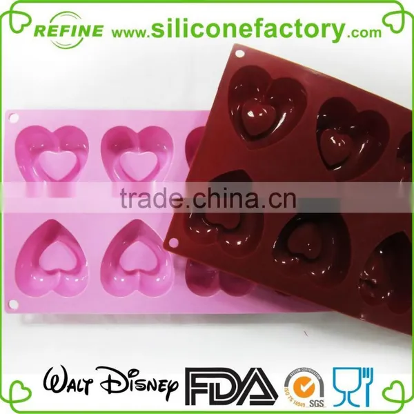 8 Cute Heart Shaped FDA and LFGB Standard Silicone Cake Mould photo-2