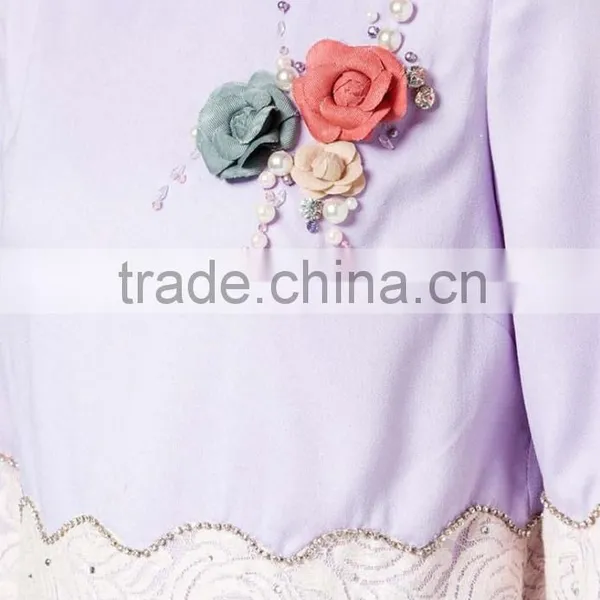 High Quality Appliqued Beaded Hot Girls Summer Muslim Dress photo-6