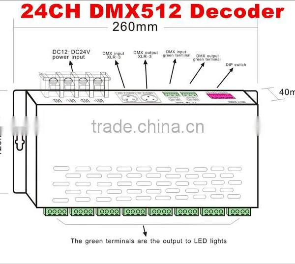 RGB DMX Decoder 24ch (8 RGB) 3A/Ch photo-4