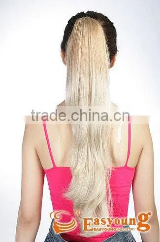 Blonde Ponytail Hair Extension, Claw Clip Hairpieces for Wigs photo-3