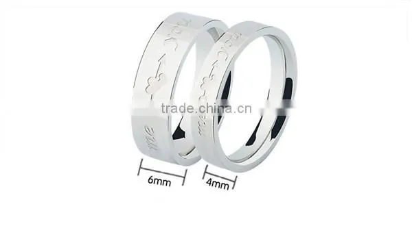4mm-6mm Engrave LOVE Classic 316L Stainless Steel Wedding Band Ring for Lover photo-6