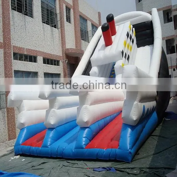 Hola realistic inflatabele slide/inflatable water slide/inflatable titanic slide for sale
