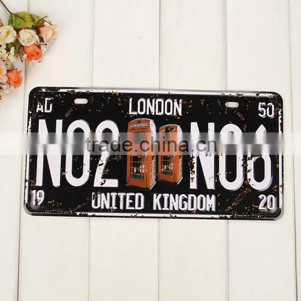 Souvenir Vintage Hot Sale US Embossed Custom Aluminum Car Plate License Plate photo-4