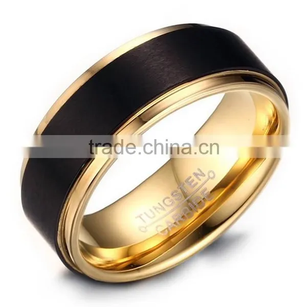 18K Gold Tungsten Carbide Ring Brushed Surface photo-4
