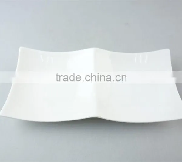Unique White Porcelain Plate, Two Part Porcelain Dish With Cheap Price photo-2
