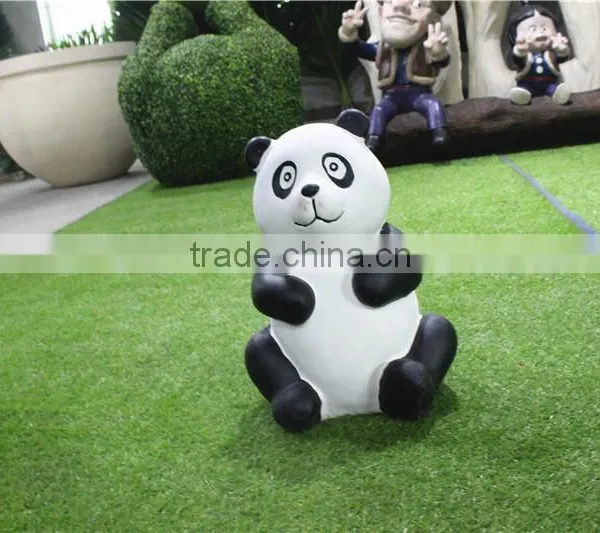 Home Garden Seats Christmas Decorative 30cm Height Small Artificial White and Black Fiberglass Chinese Flat Panda E10 28X05 photo-2