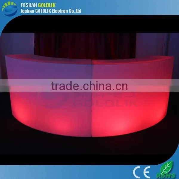 Light up Led Curved Bench PE Material Morden Size GKT-021BC photo-6