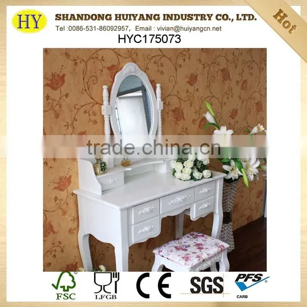 Wholesale Luxury Wooden Bedroom Modern Dressing Table With Mirror photo-2