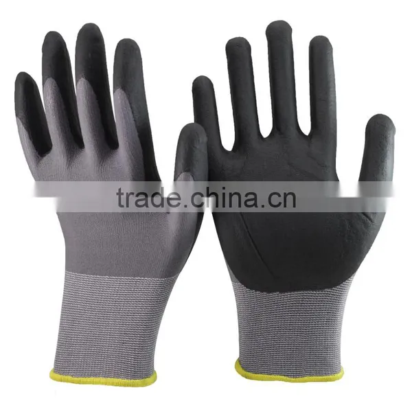 NMSAFETY 15 Guage Black Foam Nitrile Coated Car Assembly Work Gloves Glove photo-2