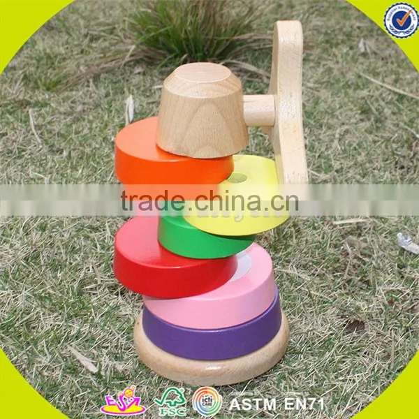 Wholesale Funny Kids Wooden Rainbow Stacking Blocks Toy Wonderful Toddler Wooden Rainbow Stacking Blocks Toy W13D110 photo-6