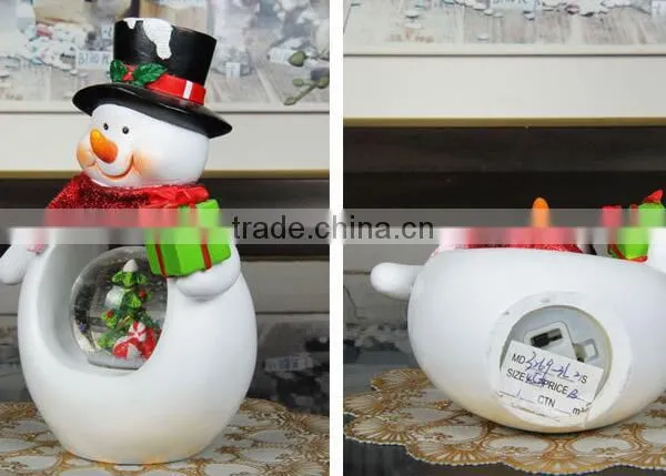 Polyresin Christmas Snow Globe Snowman Snow Globe With Music Box photo-6