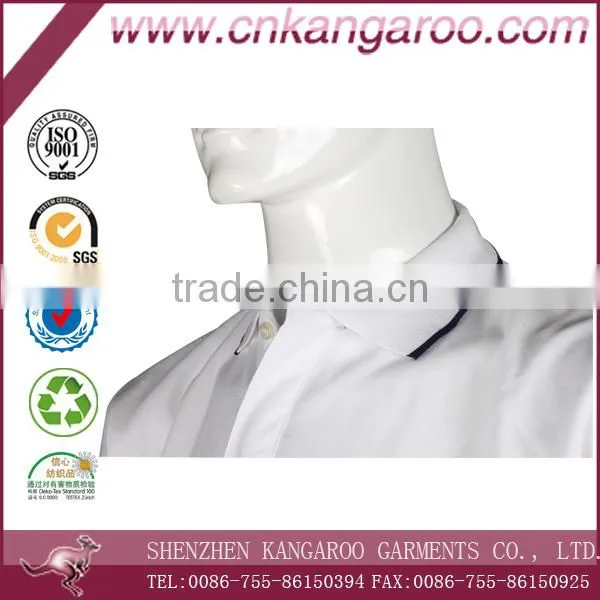 White Turndown Collar Mercerized Cotton Polo Shirts photo-5