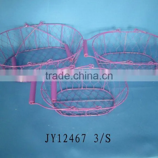 Hot Sell Home Decor Wire Fruit Basket Metal Basket Wire Storage Basket Decorative