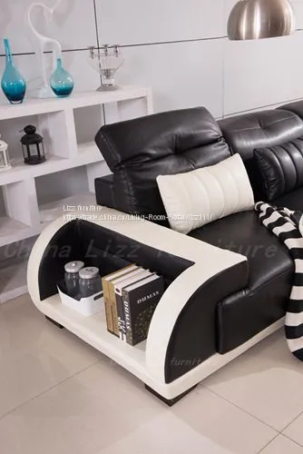 Горячее предложение современной кожаной угловой дивана Lizz Furniture photo-5