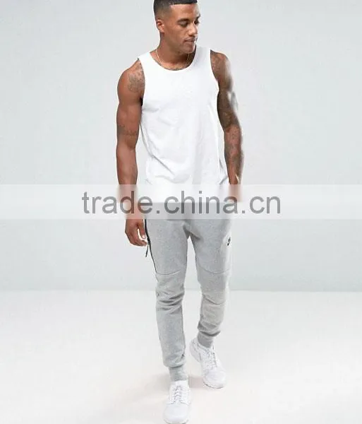 Cheapest New Design Custom Manufacture White Color Sleeveless Gym Wear Comfortable Spandex Cotton Fashion Men's Tank Tops photo-4