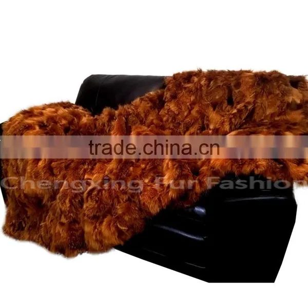CX-D-87A Real Fur Patchwork Fox Real Fur Throw Blanket photo-3