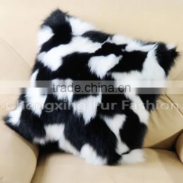 CX-D-33 Genuine Fox Fur Floor Cushion Covers/ Pillow Case photo-4