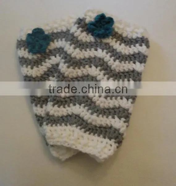 Newborn Toddlers Winter Clothes Floral Pattern Knitted Hats With Leg Warmer Outfits For Baby photo-4