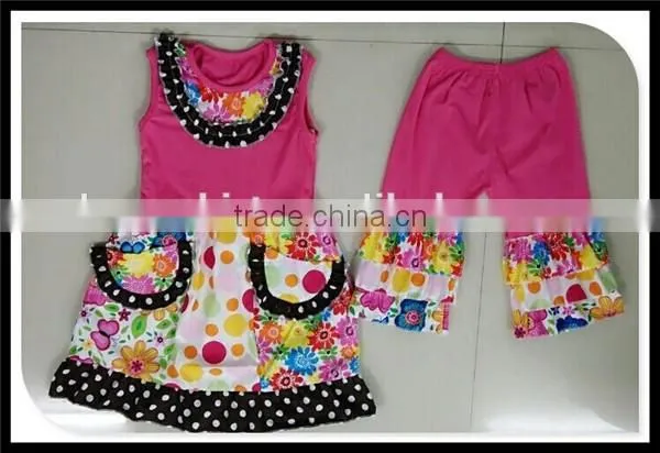 2016 Summer Fall Boutique Girl Easter Chevron Girl Outfit Giggle Moon Girl Remake Ruffles Clothing Set Summer Wear Cater Outfit photo-3