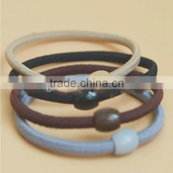 Girls Rubber Elastic Hair Ties Ponytail With Beads photo-2