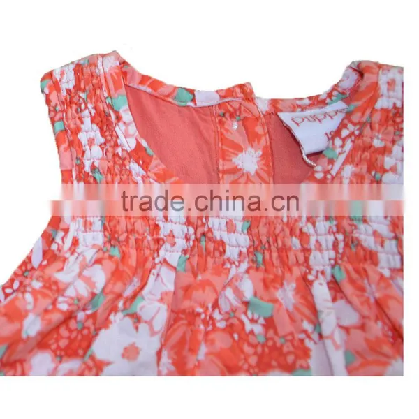 Baby Toddler Ruffle Sleeveless Cotton Flower Frocks Design Girl Dress photo-3