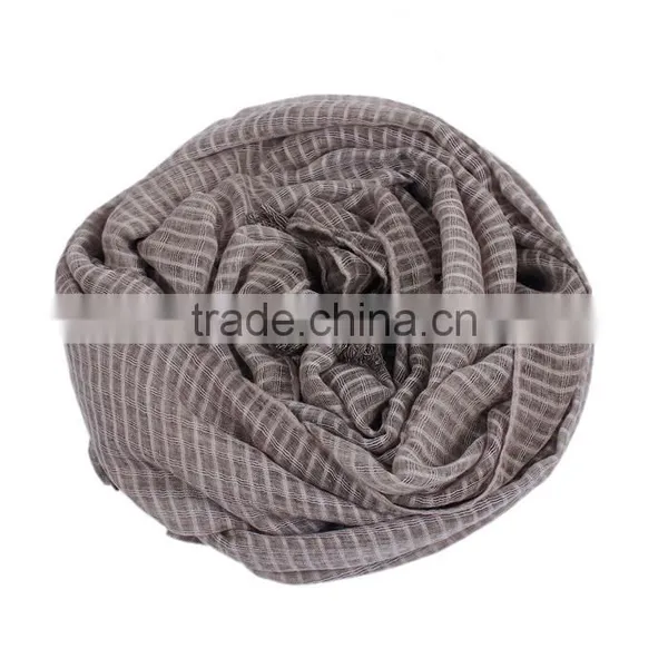 Cotton Polyester Blend Scarves & Wraps Rectangle Brown Tassel Scarf Factory photo-3
