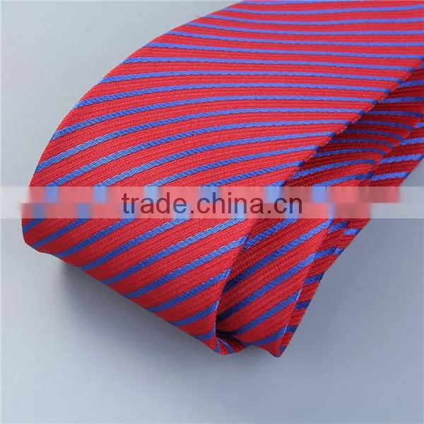 Polyester Necktie Red & Blue Stripe Wedding Tie photo-2