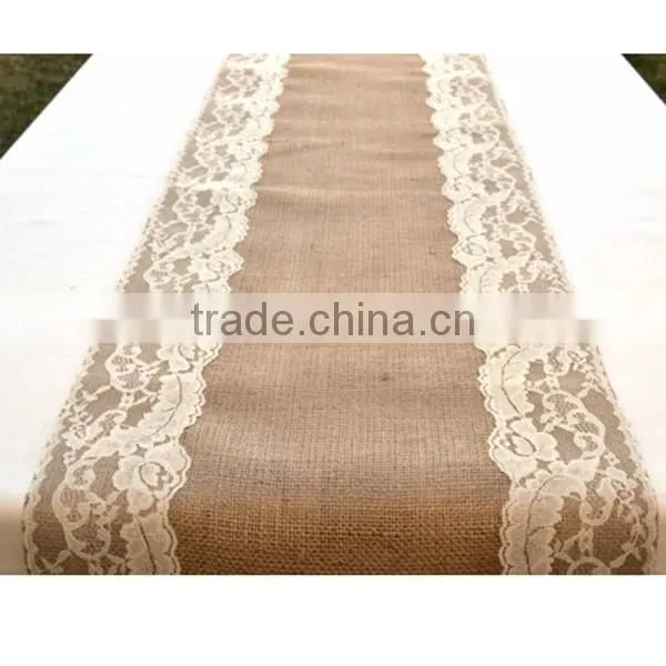 Lace and Burlap Table Runner,Laser Cut Felt Table Runner,Table Runner for Wedding Decoration