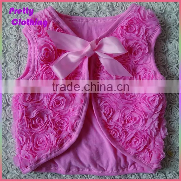 Colored Flower Ribbon Straps Spring Baby Girls Waistcoat photo-6