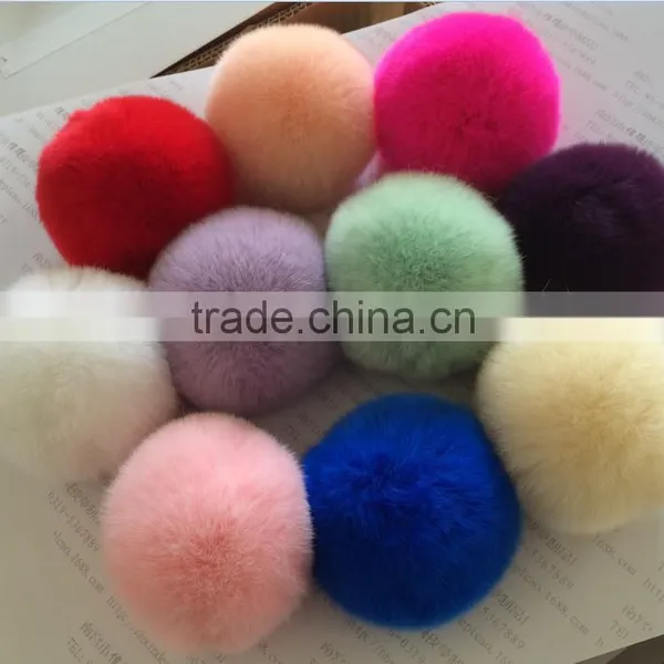 YR638 Cheap Real Fur Pom/Genuine Rex Rabbit Fur Pom Pom/Cute Fur Accesory