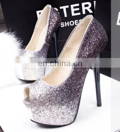 2016 Crystal Evening High Heels Ladies Peep Toe Waterproof Light Up Shoes photo-5