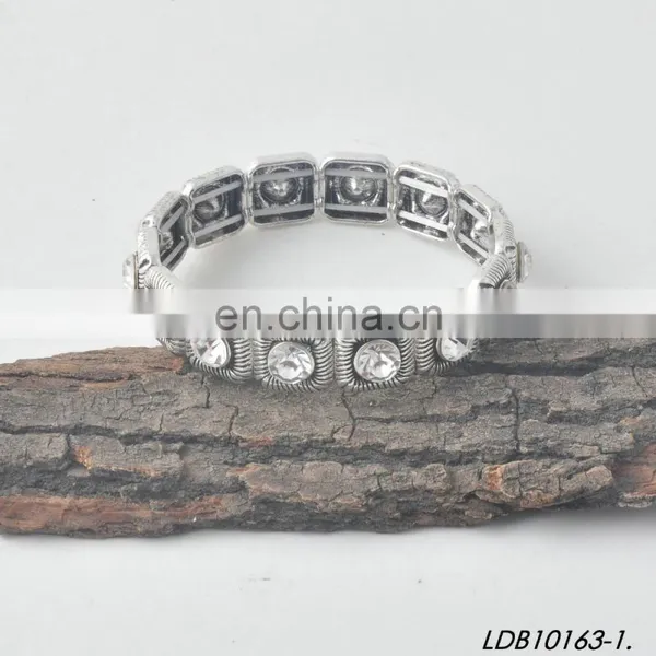 Antic Gold Silver Crystal Stretch Bracelet photo-3