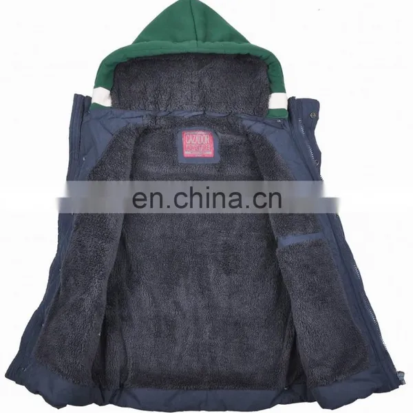 2015 Lastest Design Mens Faux Fur Lining Hooded Embroidery Fur Vest photo-2