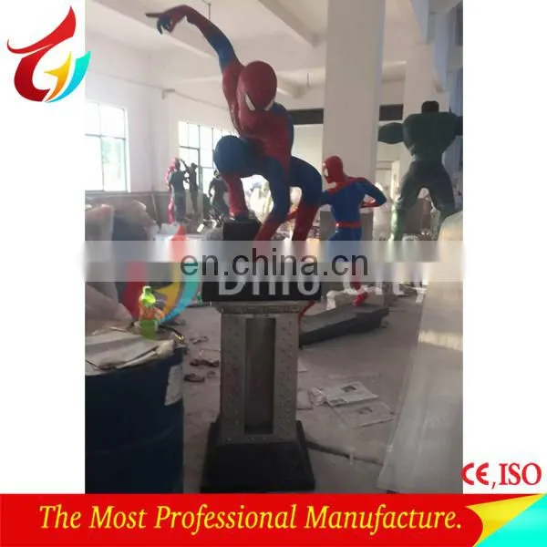 Hot Sale Life Size Glass Fiber Spiderman Sculpture for Theme Park